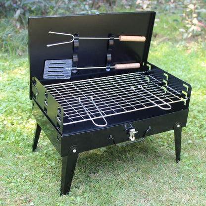 Stainless Steel Briefcase Style Barbecue Grill Toaster (Medium Black)